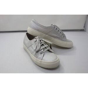 Superga 2750 Cotu Metallic Silver Grey Canvas Low Top Sneakers Womens 8 NEW